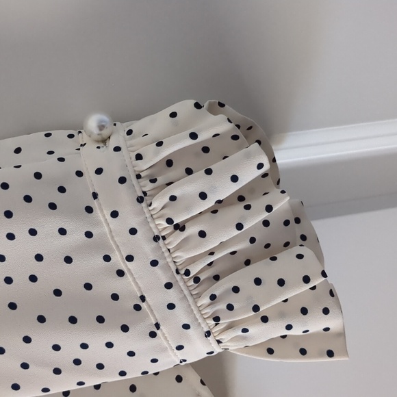 Talbots - Ruffle Trim Blouse - Polka Dot - Picture 3 of 11